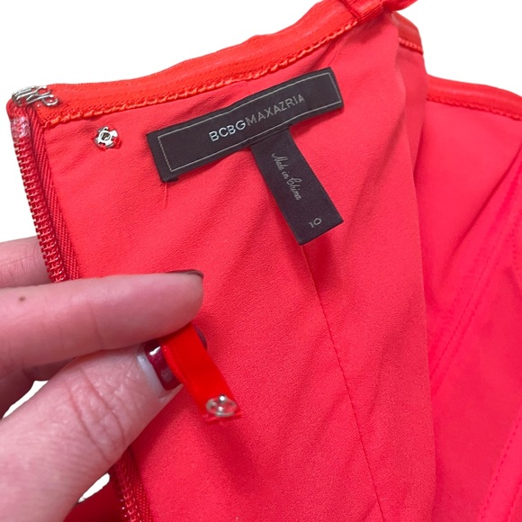 BCBGMaxazria Caitlyn Strapless Embellished Bodice Peplum Gown Mini size 10 - Picture 9 of 16